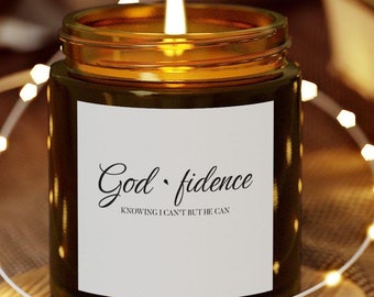 Świeca Godfidence: Wosk kokosowo-morelowy, Zapachowy wystrój religijny
