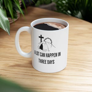 Christelijke keramische paasmok cadeau, religieuze koffiekop, theemok Jezus opstanding, geloof inspirerende drinkgerei, Paaszondagcadeau