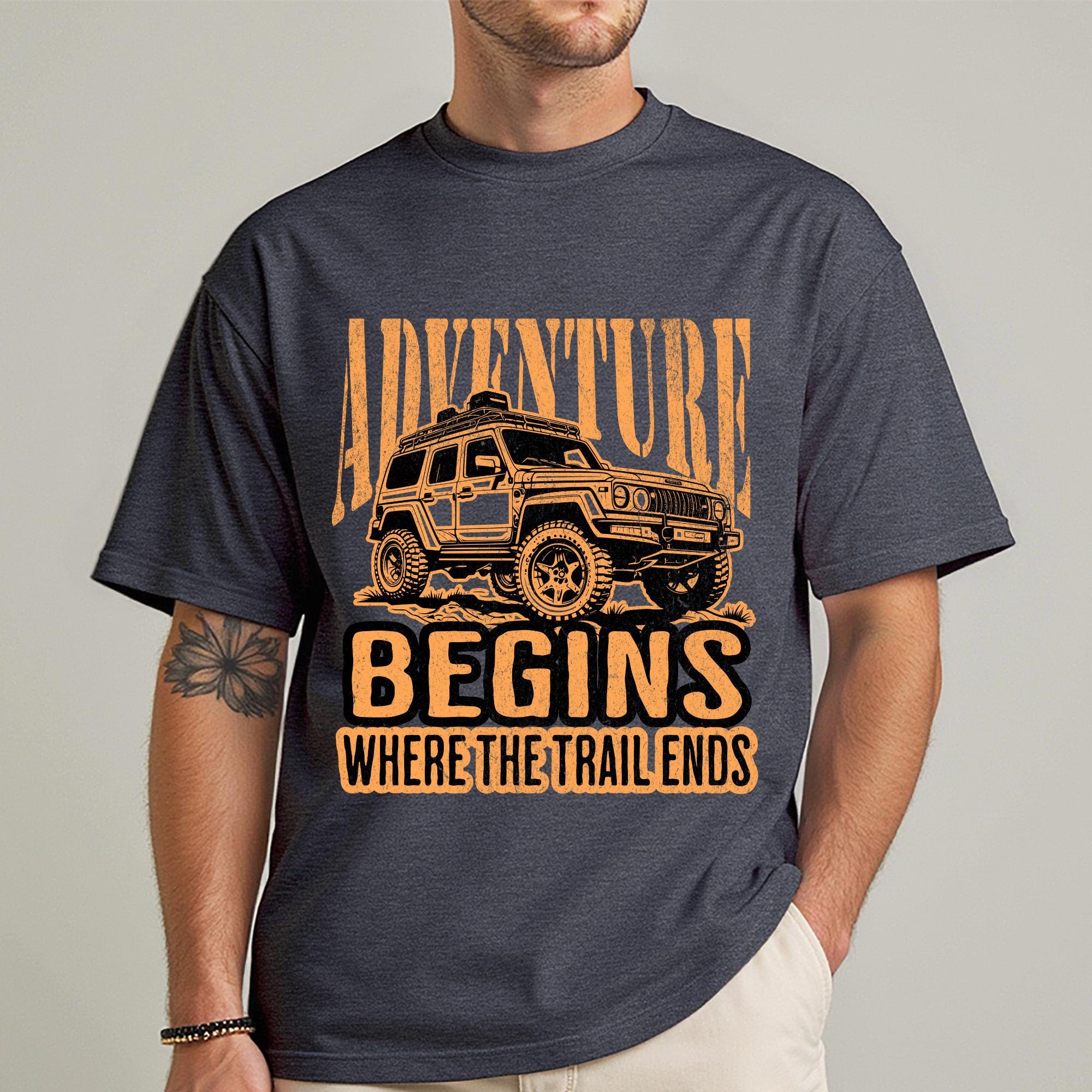 Adventure Begins Unisex Tee, Trail End Cotton Tshirt, Outdoor Lover Shirt, Nature Hiking Graphic Tee, Wanderlust Gift, Mountain Explorer Top