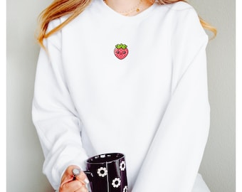 Sudadera cristiana Fruto del Espíritu, lindo jersey de cuello redondo con fresas, jersey con versículos bíblicos, ropa religiosa, ropa inspiradora