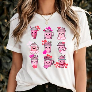 Coffee Lover Valentines Unisex Tee, Gift for Him Her, Short Sleeve Tshirt, Valentine&#39;s Day Shirt, Coffee Heart Tee
