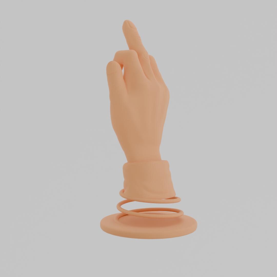 Middle Finger STL Rude Hand Gesture 3D Model 3D Printable Funny Statue ...