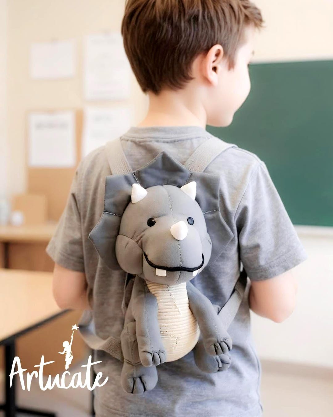 Mini Toy Rucksack Small Dinosaur Backpack for Kids | Cute Triceratops Plush Bag | Mini ...