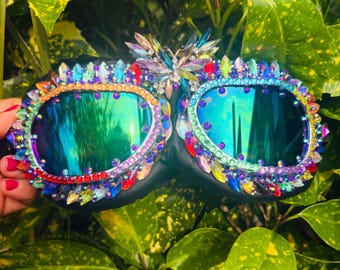 Burning Man, dustproof festival goggles. The Beautiful Rainbow Butterfly edition.