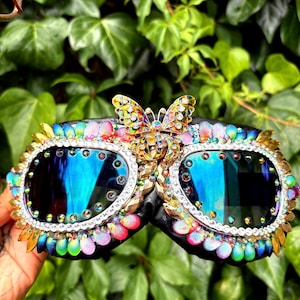 Burning Man, dustproof festival goggles. The Beautiful Rainbow Swirl Butterfly edition.