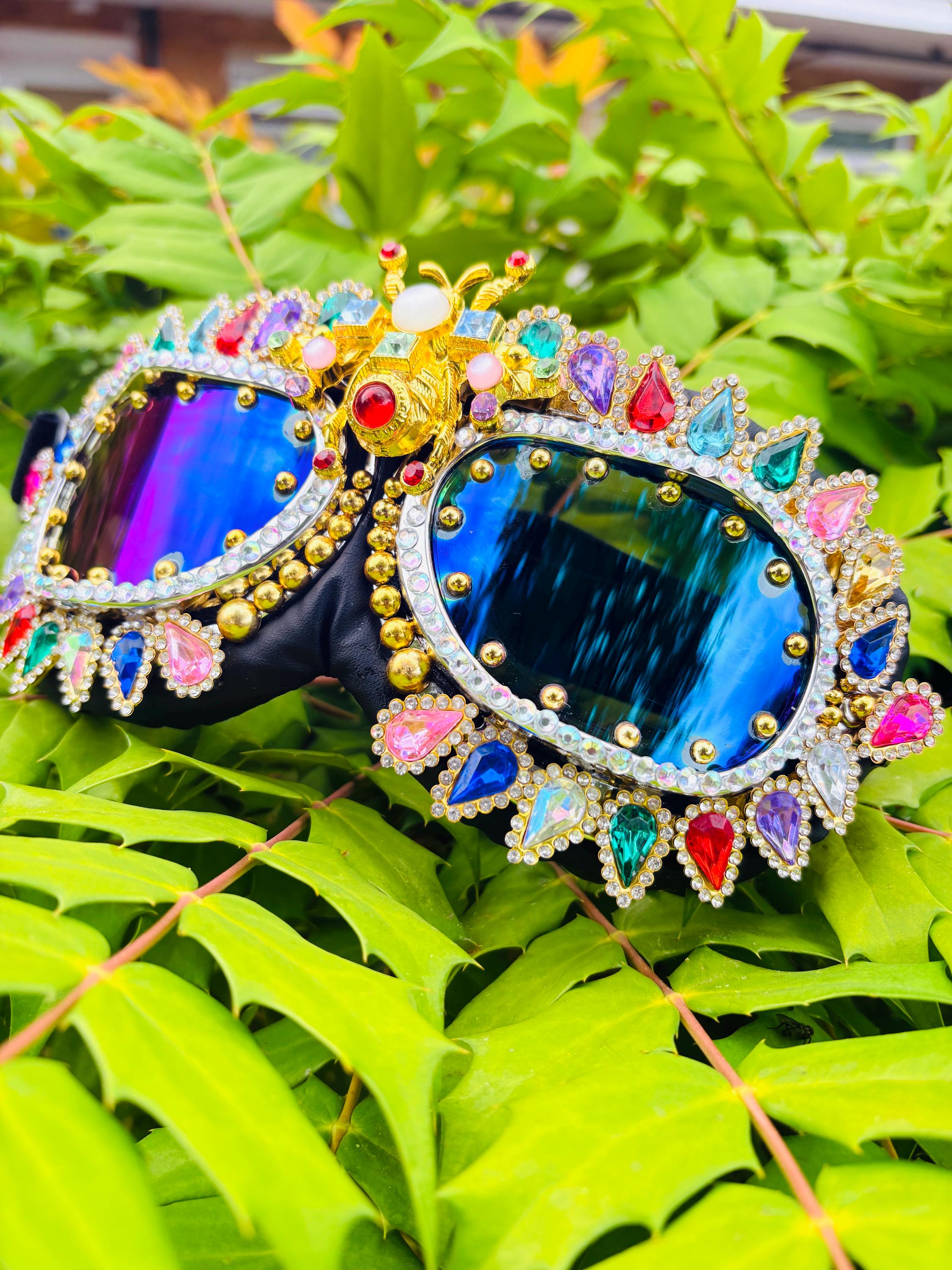 Burning Man, playa, dustproof festival goggles. The rainbow, golden bumblebee edition. (E1)