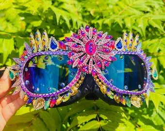 Burning Man, dustproof festival goggles. The Magenta Flower edition.