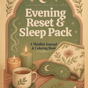 Digital Evening Reset Journal Printable, Nightly Tracker, Sunset Reflections & Daily Reset Mini Pack, ADHD Friendly Night Planner PDF
