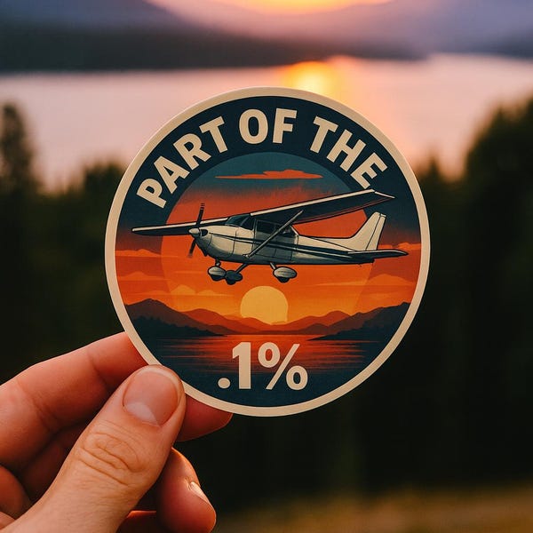 Part of the .1% Pilot Sticker – Cessna 172 Sunset Aviation Decal