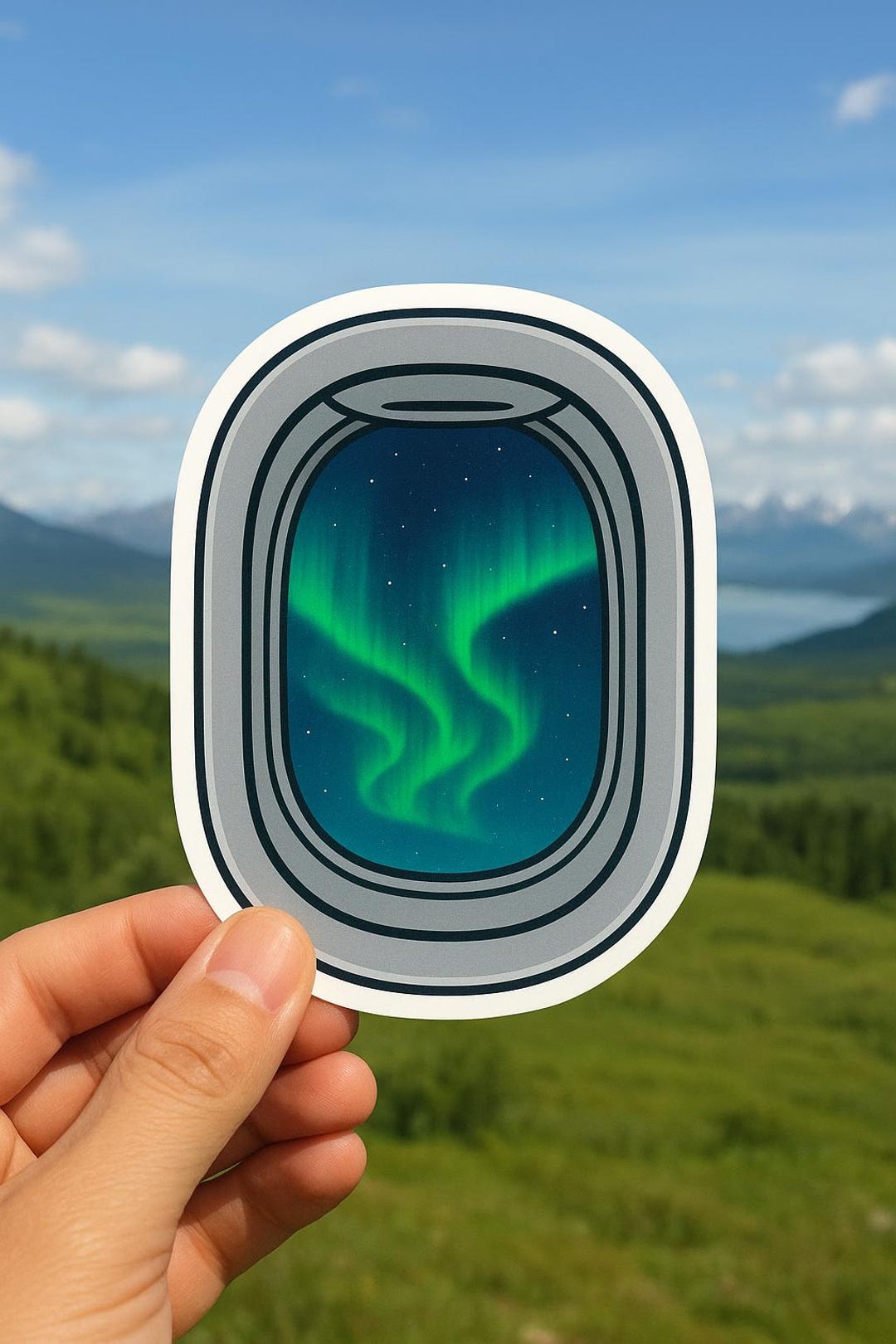 Northern Lights Airplane Window Sticker – Aurora Borealis Travel Decal ...