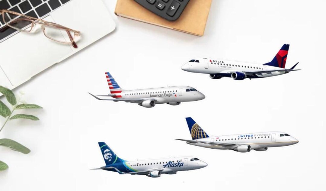 E175 Sticker Pack of 4 | Skywest Pilot Gift | Embraer 175 Decal ...