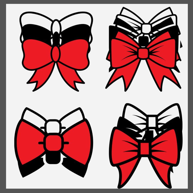 Best Ribbons Dxf Ribbons and Bows SVG Bundle | PNG DXF Svg Eps Files | Outline, Layered ...
