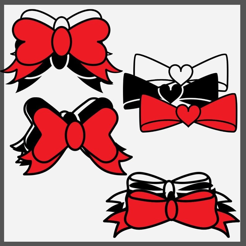 Best Ribbons Dxf Ribbons and Bows SVG Bundle | PNG DXF Svg Eps Files | Outline, Layered ...