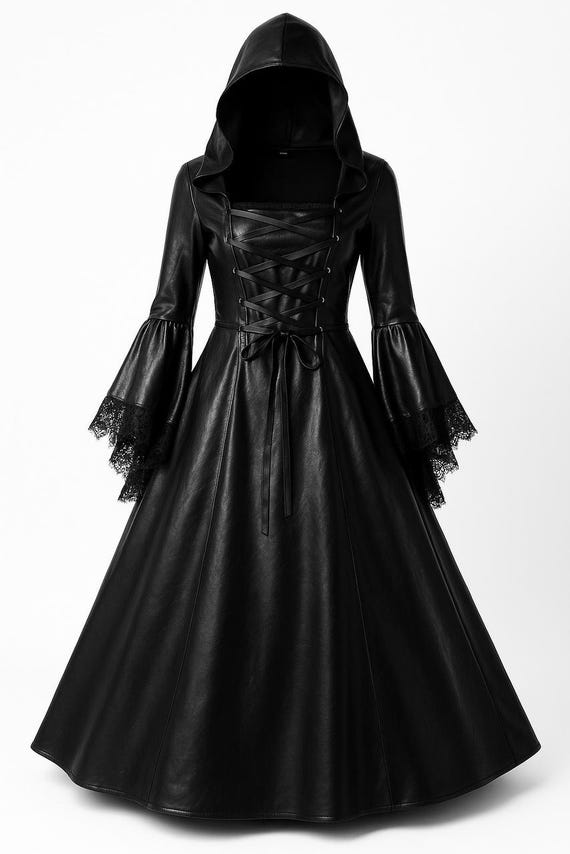 knee length dresses for ladies Goth Faux Leather Mini Dress main image 1