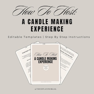 Candle Making Class E-Book, Candle E-Book, How To Host A Candle Making Class E-Book, Candle Making Party, Candle Guide, Candle Ebook
