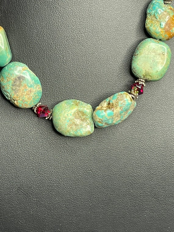 Large Turquoise Chunky Statement Necklace - image 3