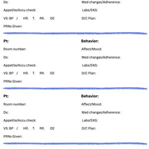 Psych Nursing Rapport Template Pink und Blau
