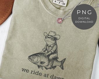 Weird Frog Cowboy PNG: Vintage Unhinged Frog Shirt Design, Retro Quirky Frog Aesthetic Digital Download
