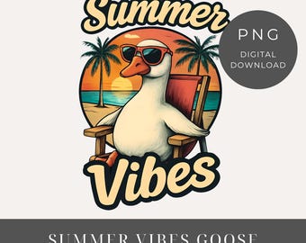This Goose is Loose Png, Retro Summer Vibes Png, Funny Goose Shirt Png, Goose Lovers Gift Sublimation Design, Silliest Goose Download