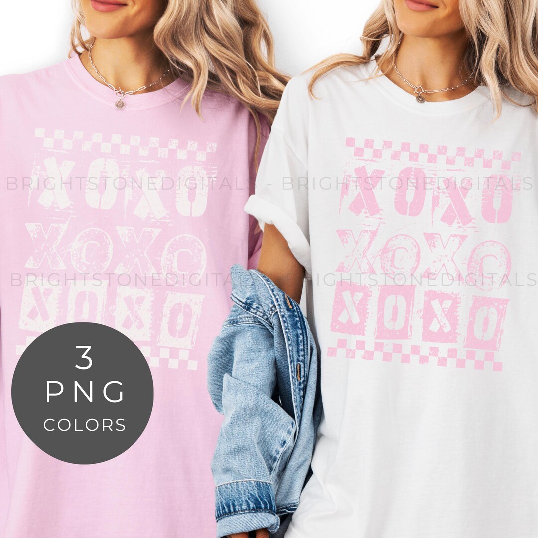 Grunge XOXO Valentine Png: Checkered Distressed Valentines Png Shirt ...