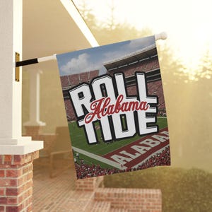 Alabama Gartenfahne, Crimson Tide Yard Flagge, Universität von Alabama Schild Haus- & Gartendekoration