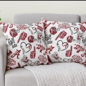 Alabama Decorative Pillow, Crimson Tide Throw Pillows, University of Alabama Football Fan Gift! 4 Sizes