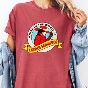 Carmen Sandiego Shirt, Vintage Tshirt, Where in the World Is Carmen Sandiego Shirt, Y2K Shirts, Quality Comfort Colors