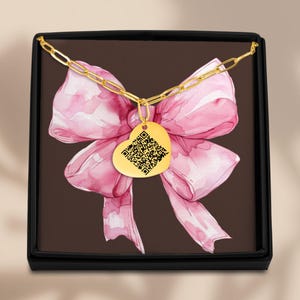 Custom Necklace, QR Code Heart Personalized QR Code Link For Any Picture, Song, Memory, Website, Or Video That You Chose! Custom Jewelry