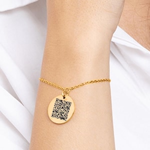 Aangepaste QR-codearmband, aangepaste zakelijke QR-codelink naar je website, sociale media, Linkedin-pagina, cadeau met code voor een speciale herinnering