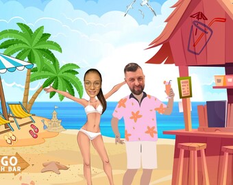 Custom Digital Portrait | Personalized Art Scene for 2 Characters | Unique Gift for All Occasions | Creative Digital Artwork