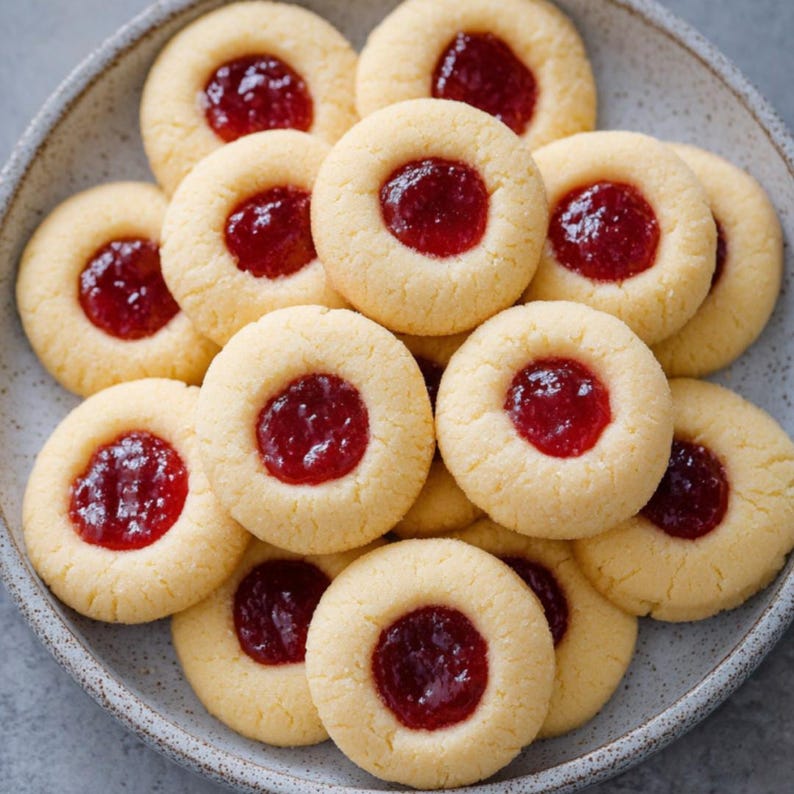 Best Recipe of Raspberry Shortbread Thumbprint Cookies Digital PDF ...