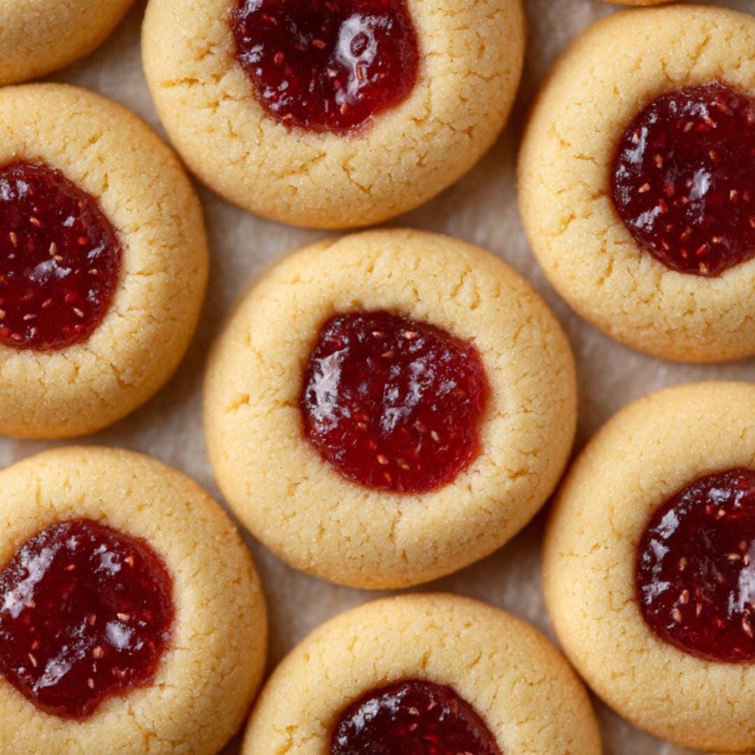 Raspberry Shortbread Thumbprint Cookies Digital PDF Printable Recipe - Etsy