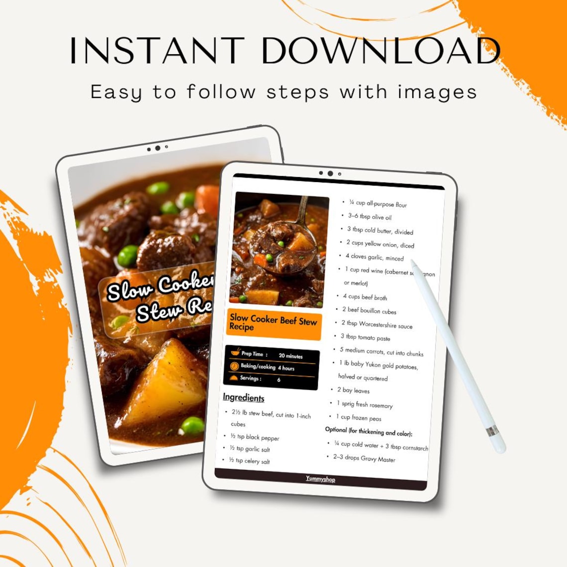 BEST RECIPE of Slow Cooker Beef Stew Digital Printable PDF - Etsy