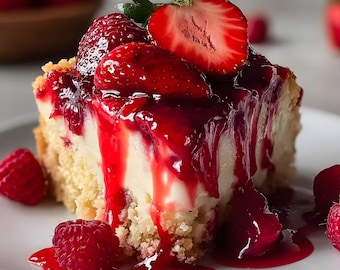 MEJOR RECETA de Pastel de Queso con Fresas (Guía de Postres en PDF para descargar)