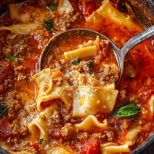 BÄSTA RECEPTET på lasagnesoppa i en gryta Digital PDF Utskrivbar familjemiddag