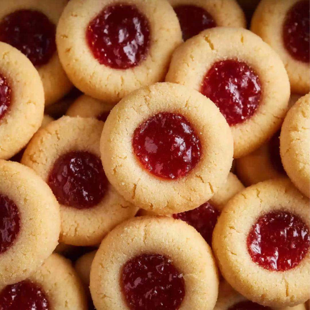 Raspberry Shortbread Thumbprint Cookies Digital PDF Printable Recipe - Etsy