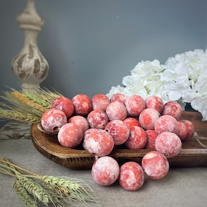 XL Wood Bead Garland 1.5&quot; Chunky HUGE 38mm Pumpkin Orange Black