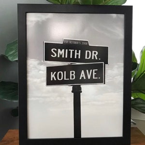 Intersection Love Road Sign Wedding Anniversary Couples Photography Personalized Street Sign