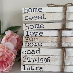 Set di libri timbrato - Stacked Antiqued Vintage Ispirato Libri - Libri da Fattoria