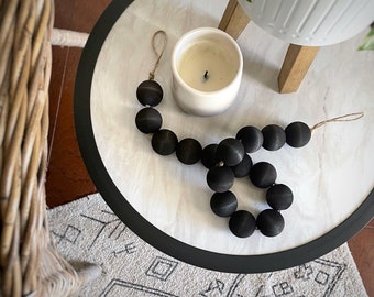 Chunky XL Wood Bead Garland 1.5" Chunky HUGE 38mm Black White ...more