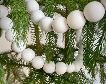 Christmas Tree Wood Bead Garland - 96"