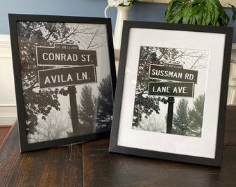 FRAMED Intersection Love Road Sign Prints