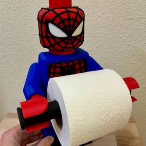 Porta carta igienica in stile LEGO Spiderman stampato in 3D personalizzato