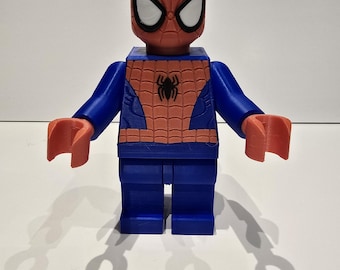 Lego Man Figure Style - Spider Man - EXTRA LARGE 500% Size Custom Printed 3D