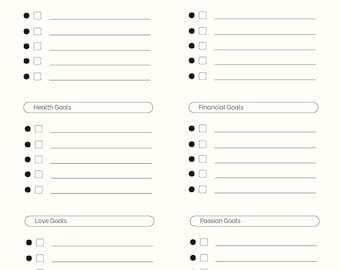 2025 Goal Setting Planner Template - Digital Printable, Planner, Productivity Planner, New Year Goals, Personal Growth, Instant Download
