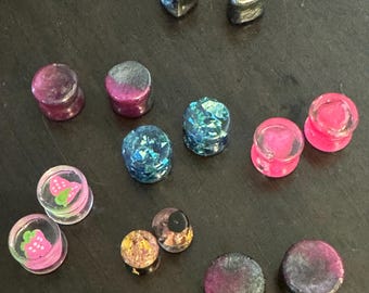 Custom Resin Gauges Plugs 2g, 0g, 00g, 7/16”, 1/2”, 9/16”, 5/8”, 3/4”