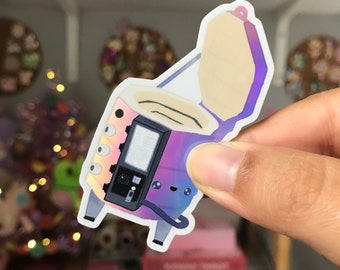Holographic Happy Kiln Vinyl Sticker
