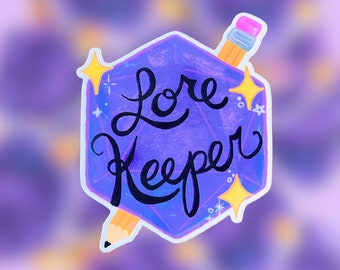Lore Keeper d20 Matte Vinyl Sticker