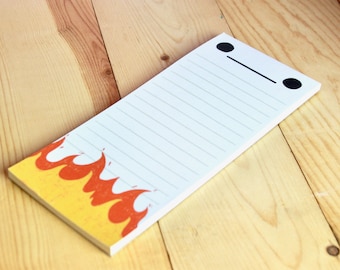 Flame To Do List Notepad 3" x 8.5" with magnet