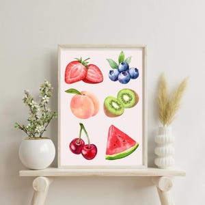 Digital Download | Fruit Wall Art Print | Kitchen Wall Art | Food Wall Art | Cute Home Decor